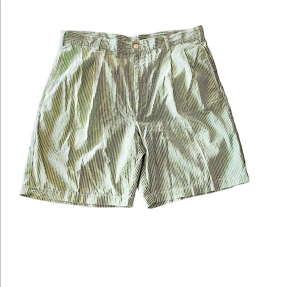 🌞JOS. A. BANK STAYS COOL MEN’S SHORTS🌞Green and white striped seersucker